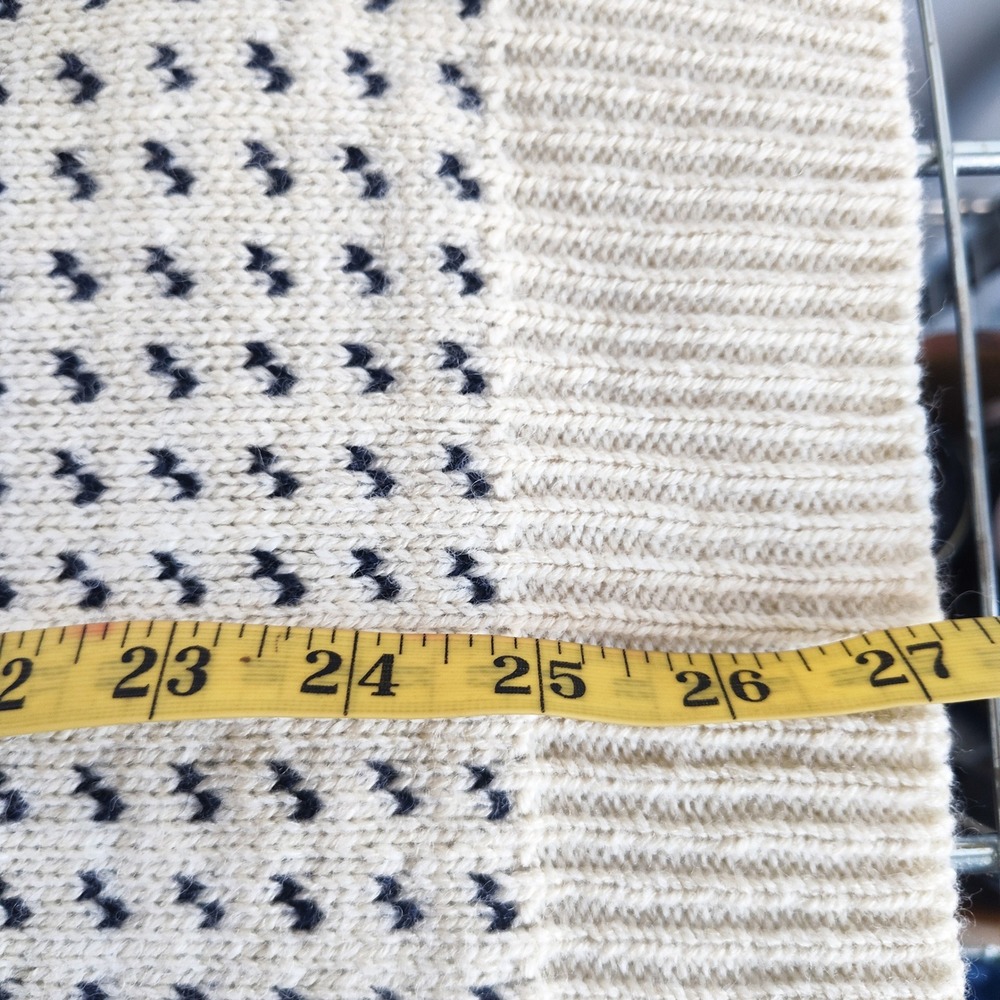 B'ming Beams Sweater Medium Wool Blend Birds Eye Knit Crewneck Cream Pullover - Picture 7 of 7